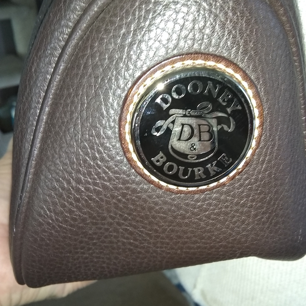 Dooney and Bourke Leather Purse Black with Brown trim - Picture 3 of 8
